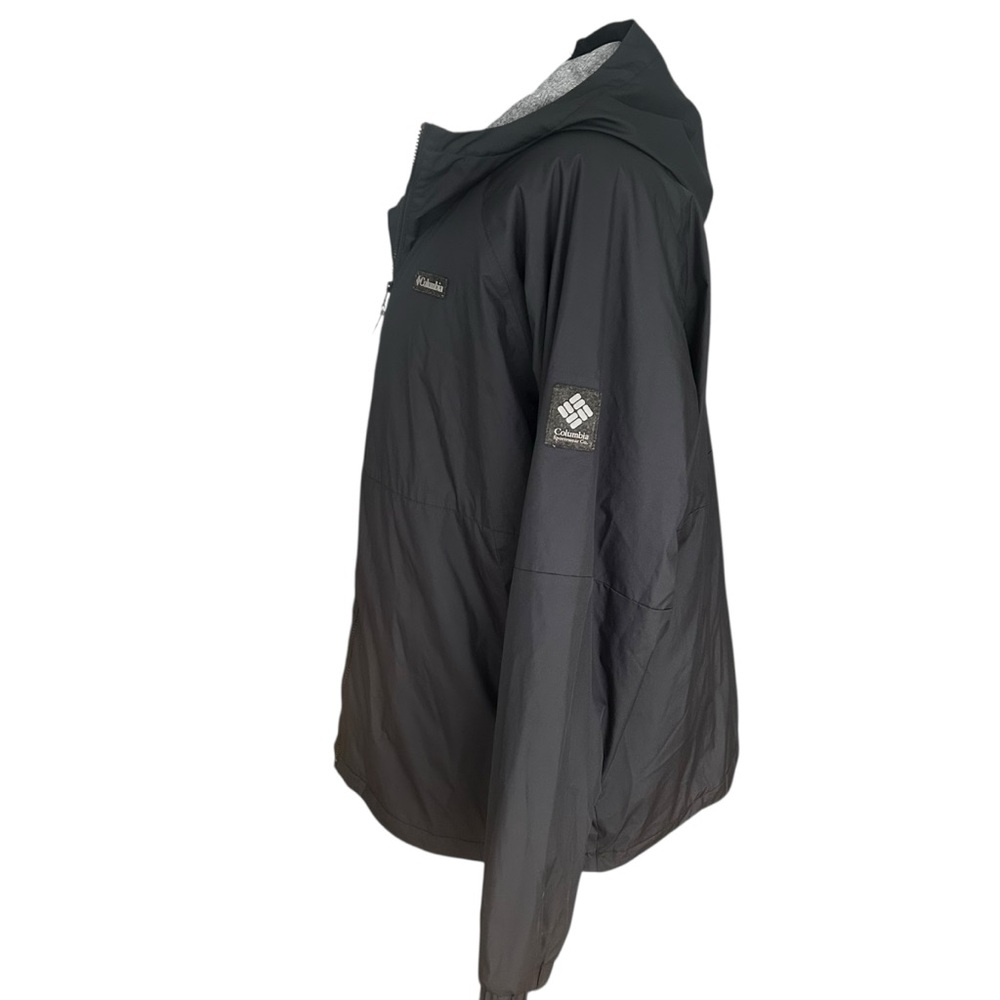 Columbia Black Fleece Lined Hooded Jacket XXL Men’s Water Resistant Zip Up - Picture 9 of 13